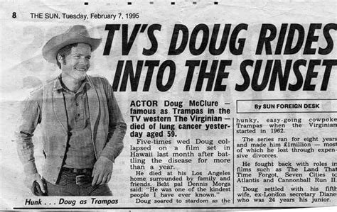 actor doug mcclure|james drury cause of death.